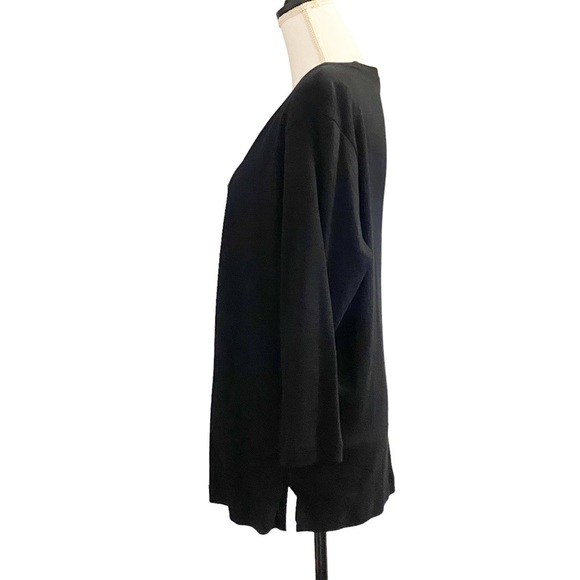 Rafaella Sequins One Piece Long Sleeve Cardigan Top Holiday Party SZ 1X Black - Picture 2 of 8